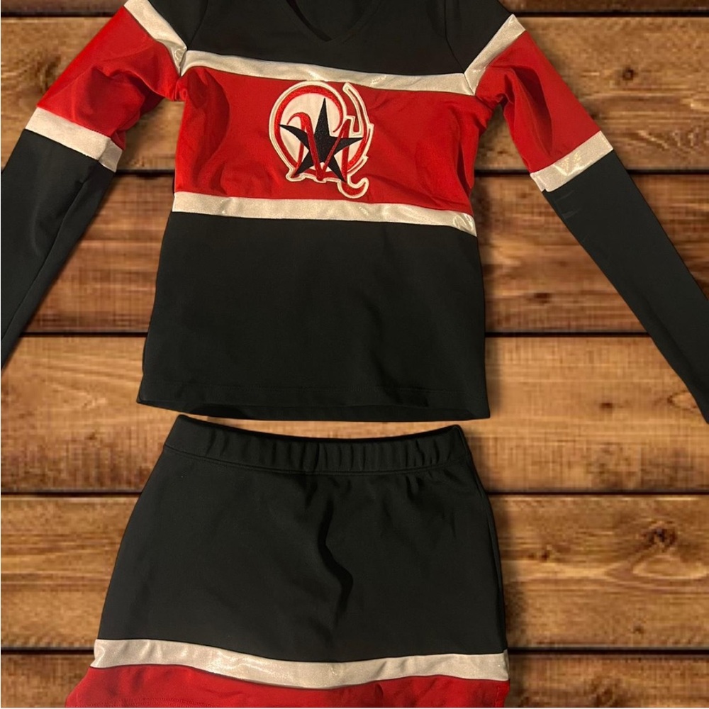 Red and Black Cheerleading Uniform
